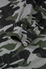 Green Retro Camouflage Print Exposed Seam Patchwork Drop Shoulder Sweatshirt