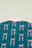 Green Ribbon Bow Print Silky Long Sleeve Shirt and Shorts 2pcs Pajama Set