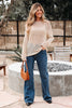 Smoke Gray Crochet Hollow-out Jumper Top Sweater