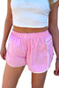 Bonbon Contrast Trim Pleated Casual Active Shorts
