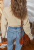 Beige Button Front Cropped Cardigan Sweater