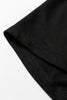 Black Solid Color Raw Seam Big Flower Patched Loose Overall Jumpsuit