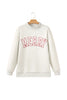 Blackish Green MERRY Embroidered Letter High Neck Tunic Pullover Sweatshirt