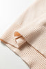 Jet Stream Solid Color Mixed Knits Patch Pocket Short Sleeve Sweater