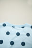 Sky Blue Ribbed Trim Polka Dot Print Tank Split Mini Skort 2pcs Set