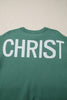 Blackish Green HO HO HO MERRY CHRISTMAS Drop Shoulder Loose Sweater