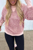 Khaki Leopard Print Patchwork Crew Neck Sweatshirt