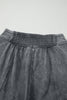 Medium Grey Mineral Wash Jogger Style High Waist Casual Pants