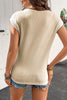 Beau Blue Color Block Corded Knit Crew Neck Tee