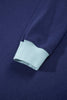 Pink Colorblock Trim Crewneck Long Sleeve Pullover Sweatshirt