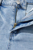 Sail Blue Raw Hem Turnup Loose Ankle-length Jeans