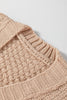 Smoke Gray Open Front Knitted Denim Pocket Patchwork Cardigan