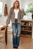 Light Pink Mixed Texture Knit Button V Neck Sweater Cardigan