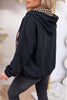 Light Grey PRAY Mix Pattern Letter Graphic Plaid Contrast Drawstring Hoodie