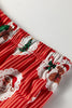 Red Stripe Christmas Fashion Print Henley V Neck Pullover and Jogger Pants 2 Piece Lounge Set