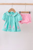 Green christmas tree embroidery bloomer  set