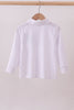 Blue heart french knot button down top
