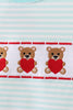 Blue bear embroidery top