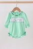 Green embroidery ruffle bubble