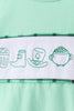 Green parade embroidery ruffle gingham pants set