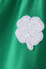 Green clover sequin ruffle tiered dress