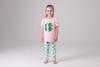 Pink clover glitter pants set