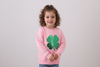 Pink clover glitter mom&me top