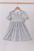 Floral bunny smocked dress