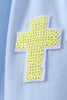 Blue cross sequin tiered dress