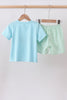 Blue watermelon truck seersucker shorts set