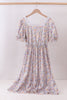 Purple floral lace women dress