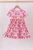 Pink bow baseball bamboo dress