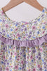 Purple floral goose applique ruffle dress