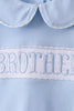 Blue brother smocked shorts set