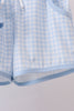 Blue brother smocked shorts set