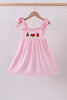 Pink watermelon embroidery ruffle dress