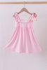 Pink watermelon embroidery ruffle dress