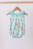 Blue sailboat print ruffle bubble