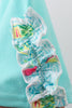 Blue sailboat print ruffle shorts set