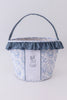 Blue bunny floral ruffle basket