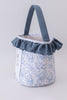 Blue bunny floral ruffle basket