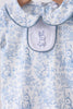 Navy bunny embroidery peter pan collar bloomer set