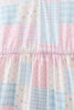 Pink patchwork floral tiered dress