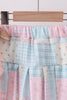 Pink Floral Print Checkered Skorts Set