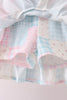 Pink Floral Print Checkered Skorts Set