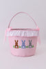 Pink bunny ruffle bow basket