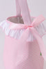 Pink bunny ruffle bow basket