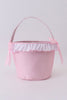Pink bunny ruffle bow basket