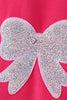 Magenta bow sequin mom&me sweatshirt