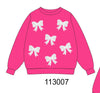 Magenta bow sequin mom&me sweatshirt
